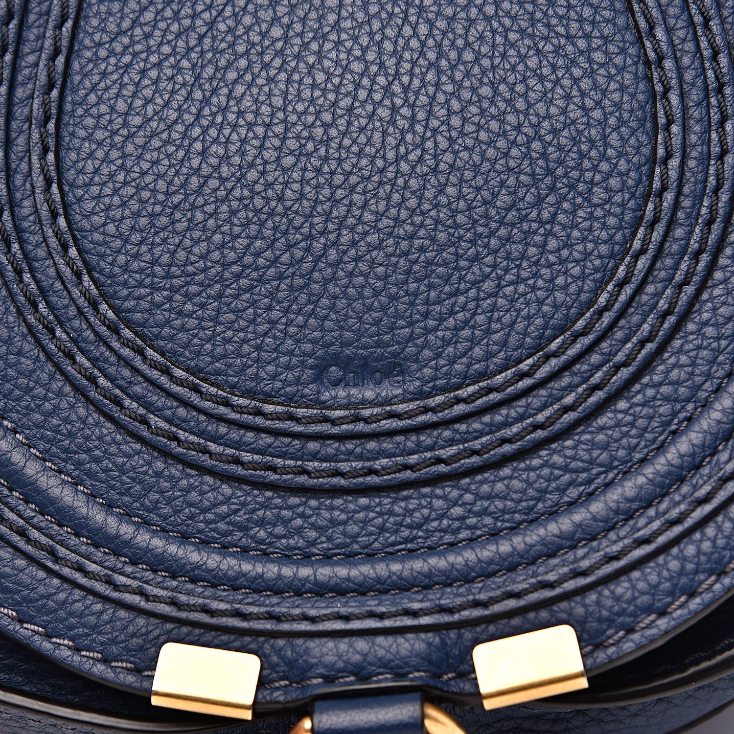 Chloe Calfskin Mini Marcie Round Crossbody Bag Royal Navy 9 of 12
