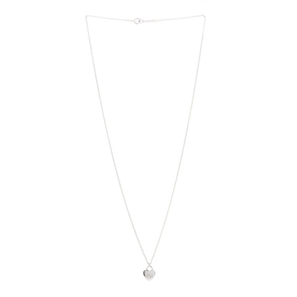 Tiffany 18K White Gold Diamond Heart Lock Pendant Necklace 3 of 6