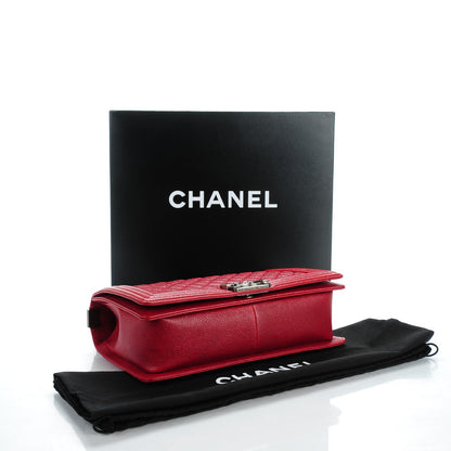 Chanel Caviar Quilted New Medium Boy Flap Dark Red 4 of 8