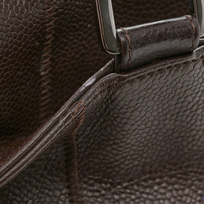 Chanel Caviar Square Stitched Large Satchel Dark Brown 13 of 16