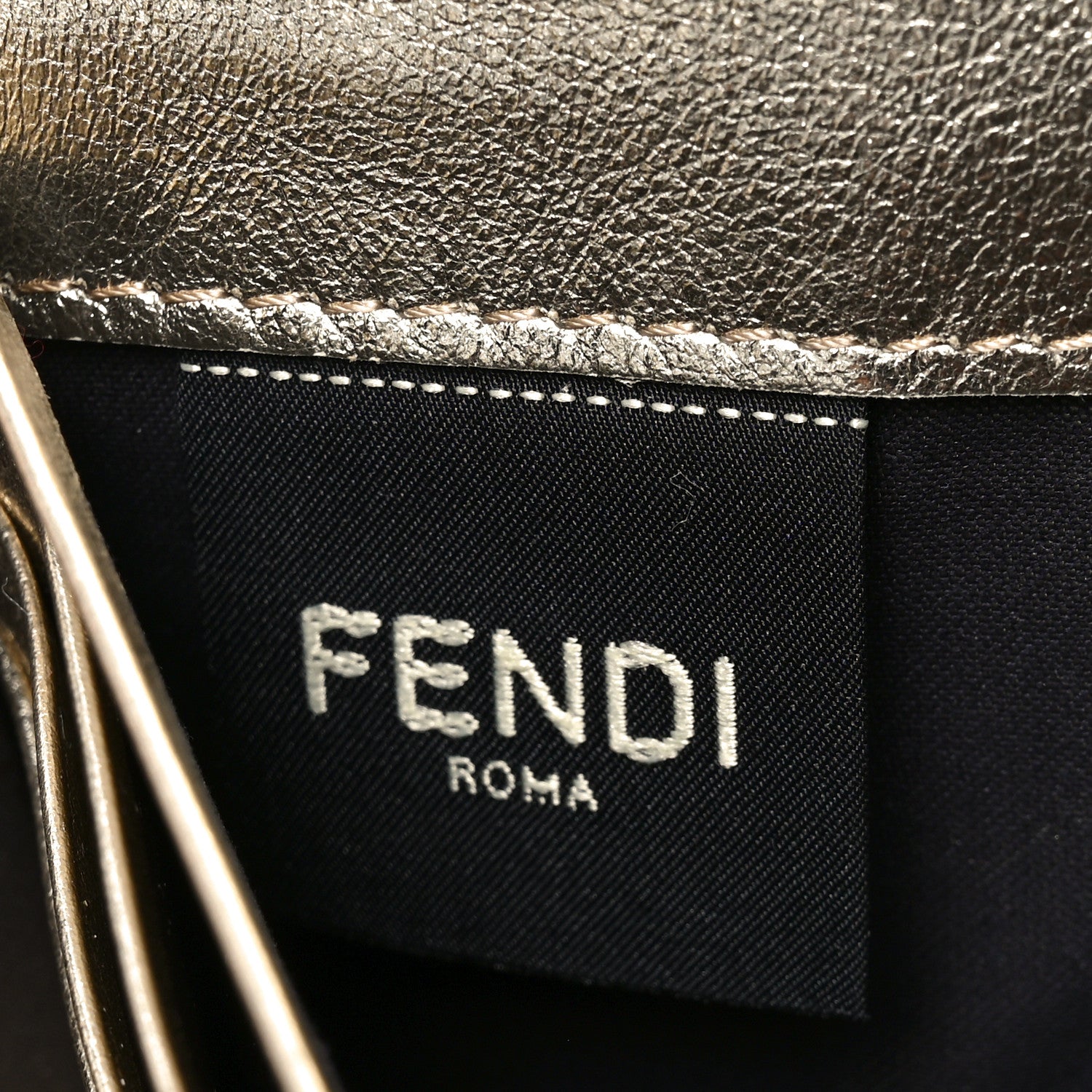 Fendi Vitello Catalan Mirror FF 1974 Embossed Continental Wallet on Chain Orochiaro 7 of 9