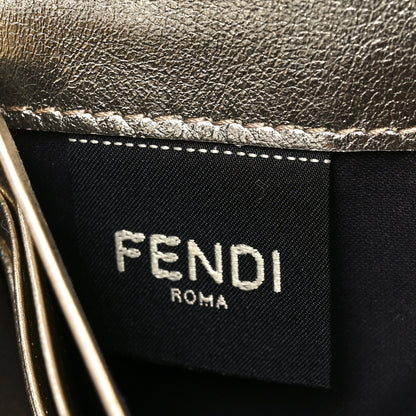 Fendi Vitello Catalan Mirror FF 1974 Embossed Continental Wallet on Chain Orochiaro 7 of 9