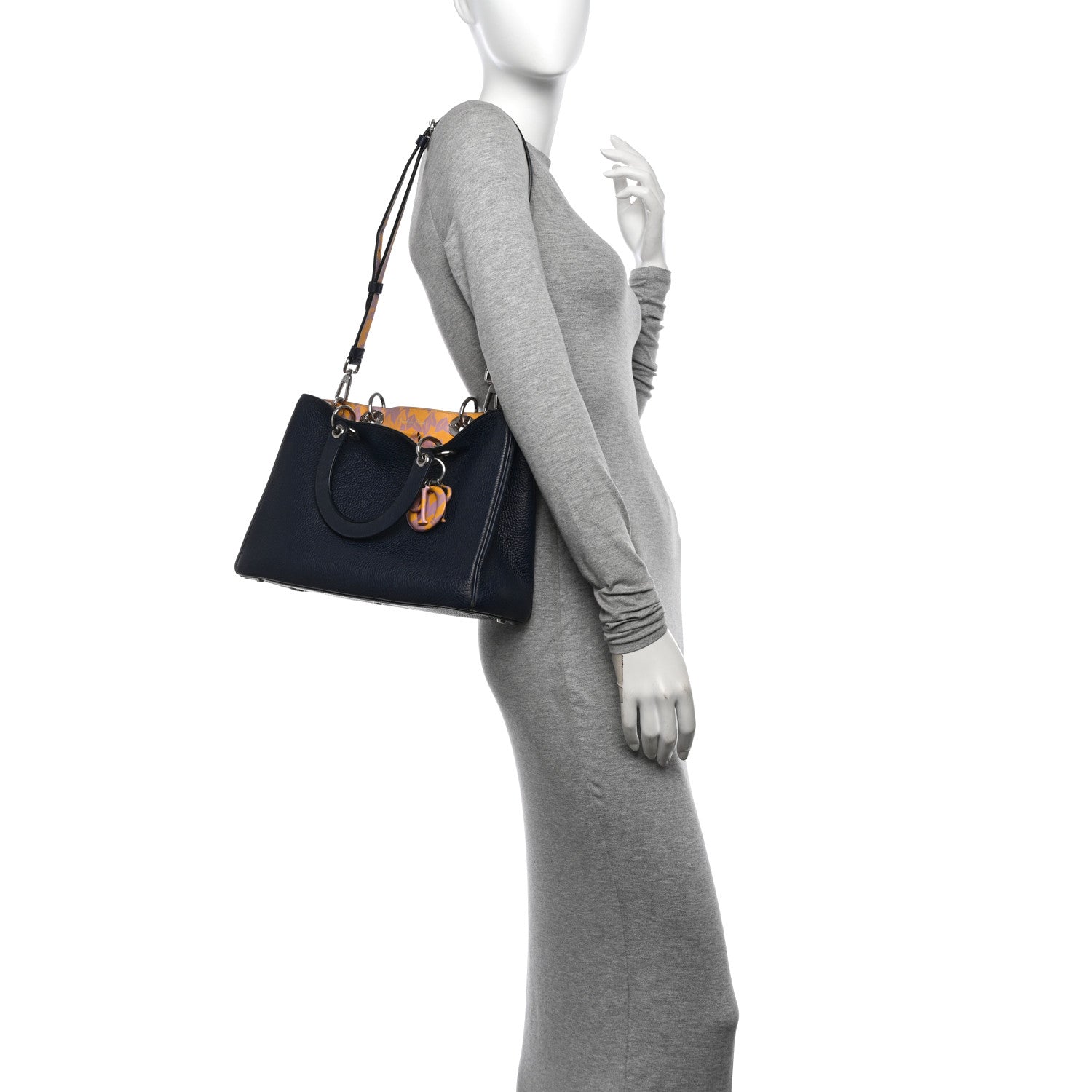 Christian Dior Bullcalf Medium Diorissimo Tote Navy 2 of 13