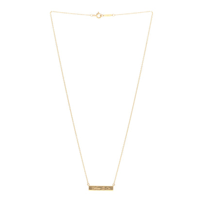 Tiffany 18K Yellow Gold Notes Bar Pendant Necklace 3 of 4