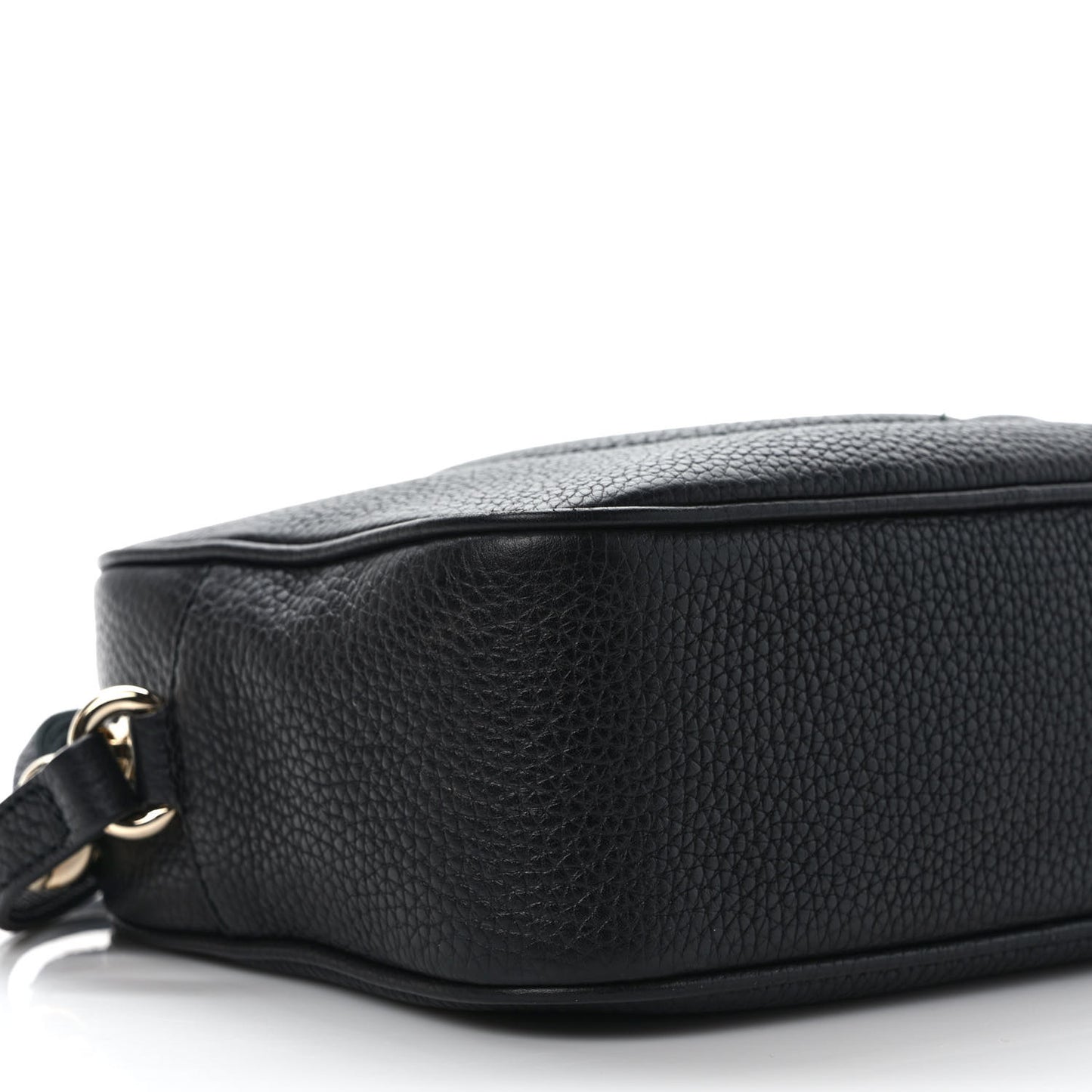 Pebbled Calfskin Small Soho Disco Bag Black
