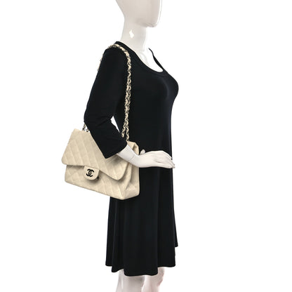 Chanel Lambskin Perforated Jumbo Single Flap White 2 of 9