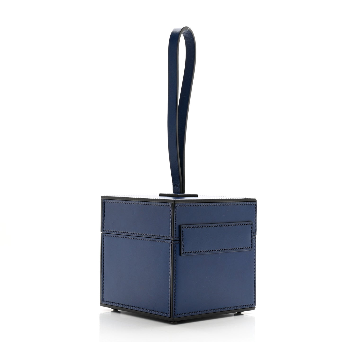 Calfskin Mini Vanity Case Clutch Dark Blue