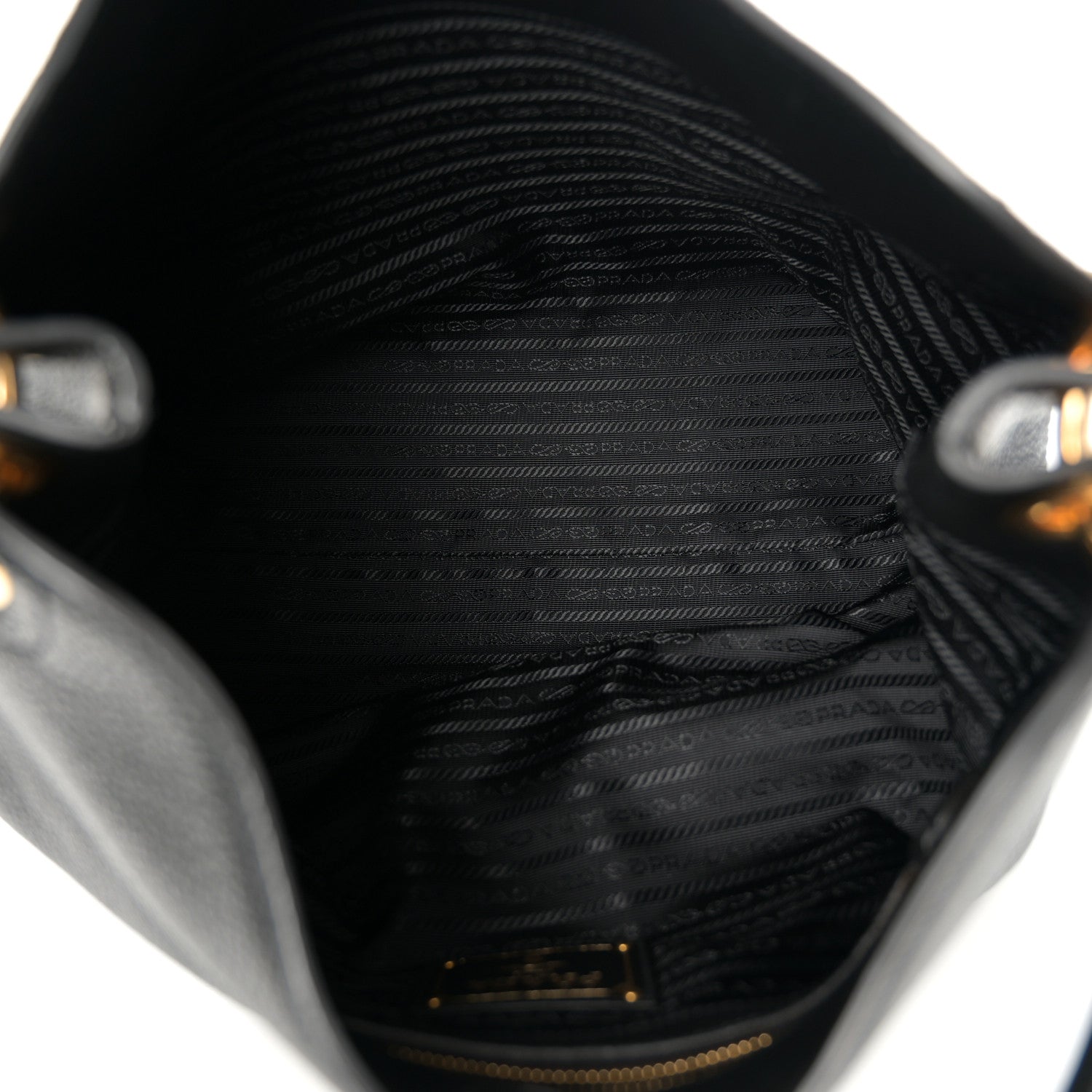 Prada Vitello Phenix Embossed Logo Hobo Black 5 of 10