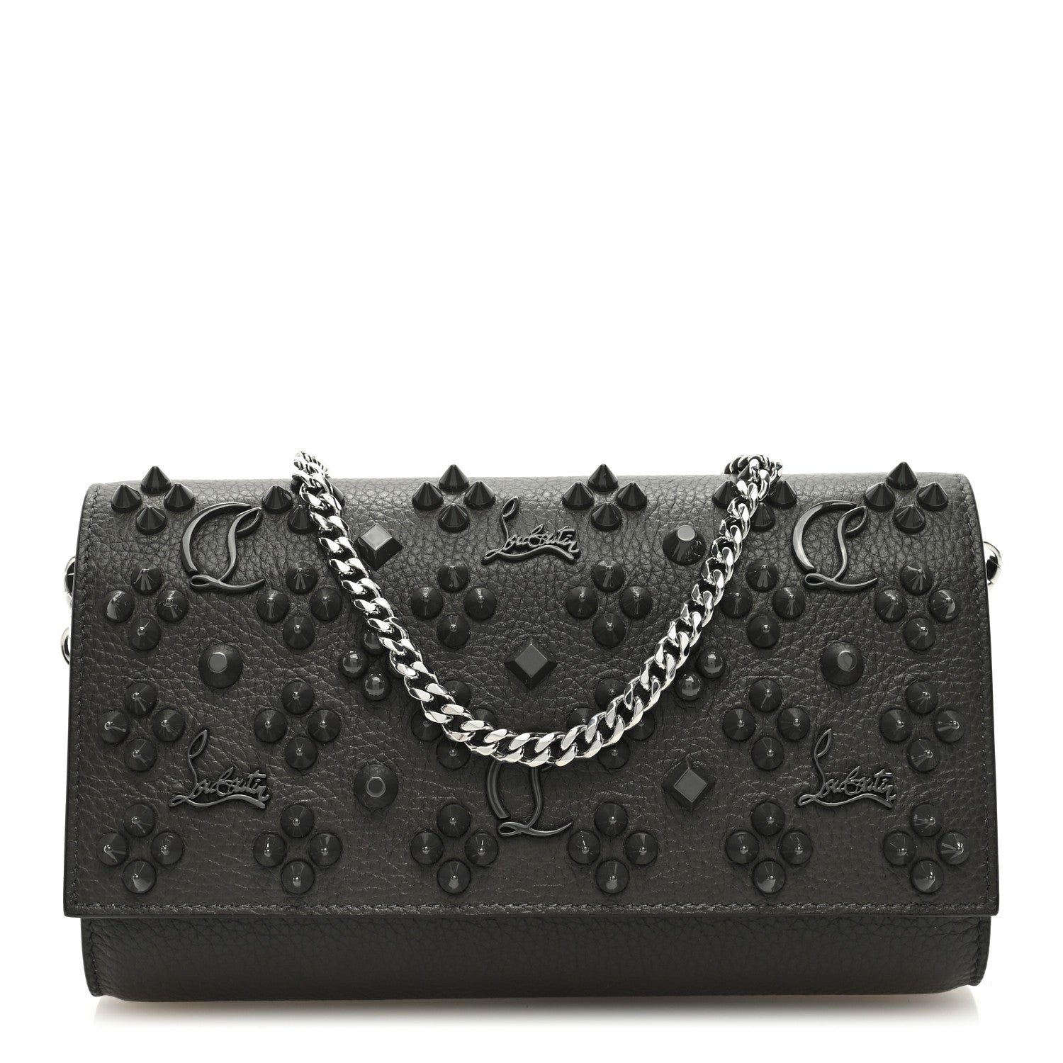 Christian Louboutin Calfskin Spikes Loubinthesky Paloma Wallet On Chain Rocket 1 of 8