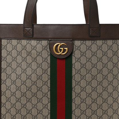 Gucci GG Supreme Monogram Web Large Ophidia Vertical Shopping Tote Brown 9 of 11