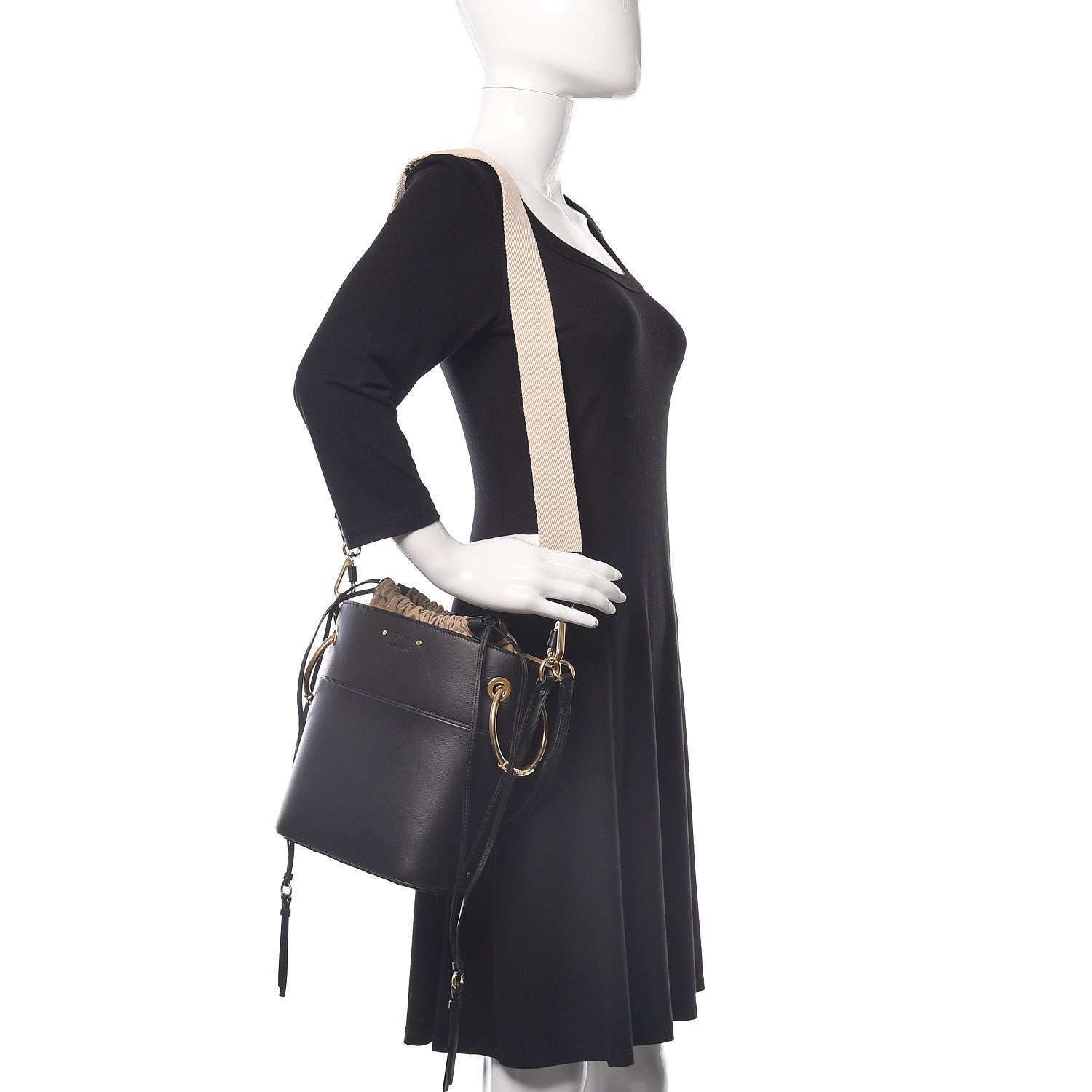 Chloe Smooth Calfskin Small Roy Bucket Bag Black 3 of 11