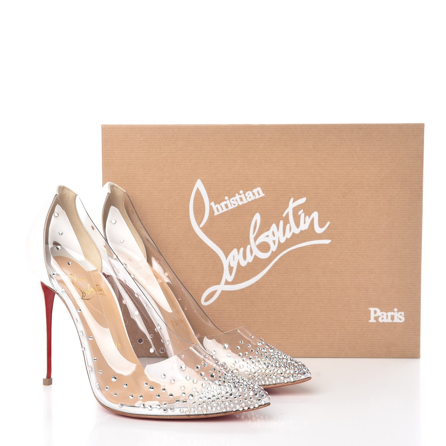 Christian Louboutin PVC Patent Degastrass 100 Pumps 37 Latte 10 of 10