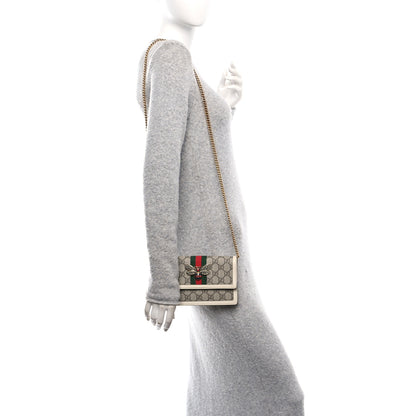 Gucci GG Supreme Monogram Web Queen Margaret Chain Wallet White 2 of 9