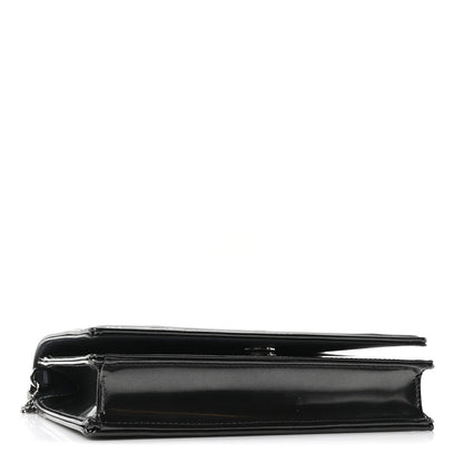 Christian Dior Metallic Patent Micro-Cannage Diorama Wallet on Chain Pouch Onyx Black 4 of 10