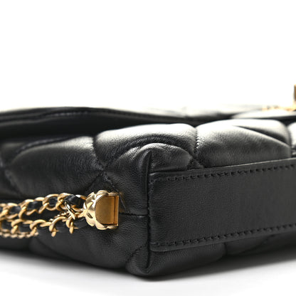 Chanel Lambskin Quilted Crush On Chains Flap Bag Black 8 of 9