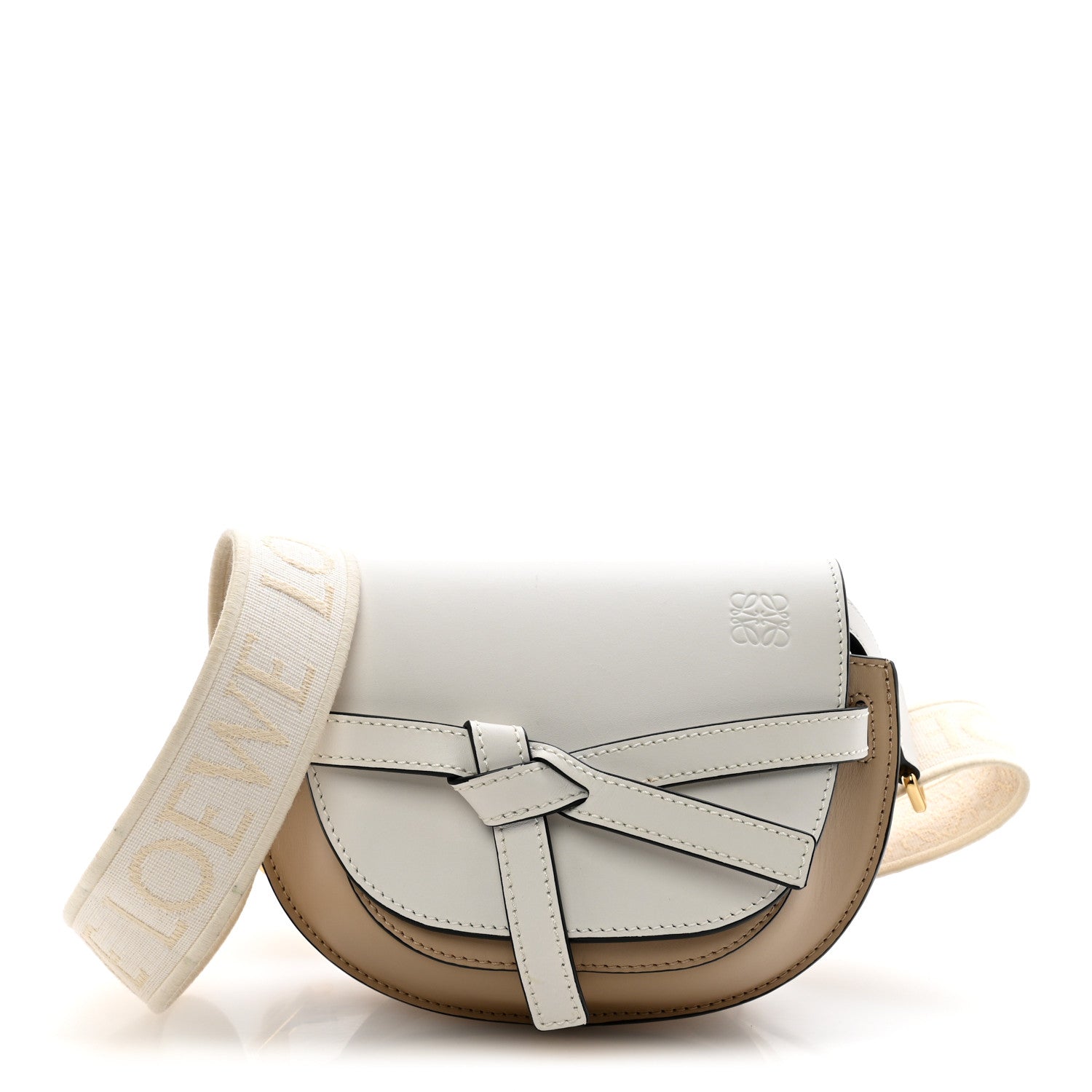 Loewe Soft Calfskin Mini Gate Dual Bag Soft White Paper Craft 1 of 10