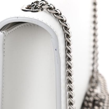 Saint Laurent Smooth Calfskin Small Classic Monogram Kate Tassel Satchel Optical White 14 of 16