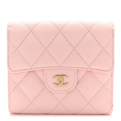 Chanel Caviar Quilted Compact Flap Wallet Light Pink 1 of 9