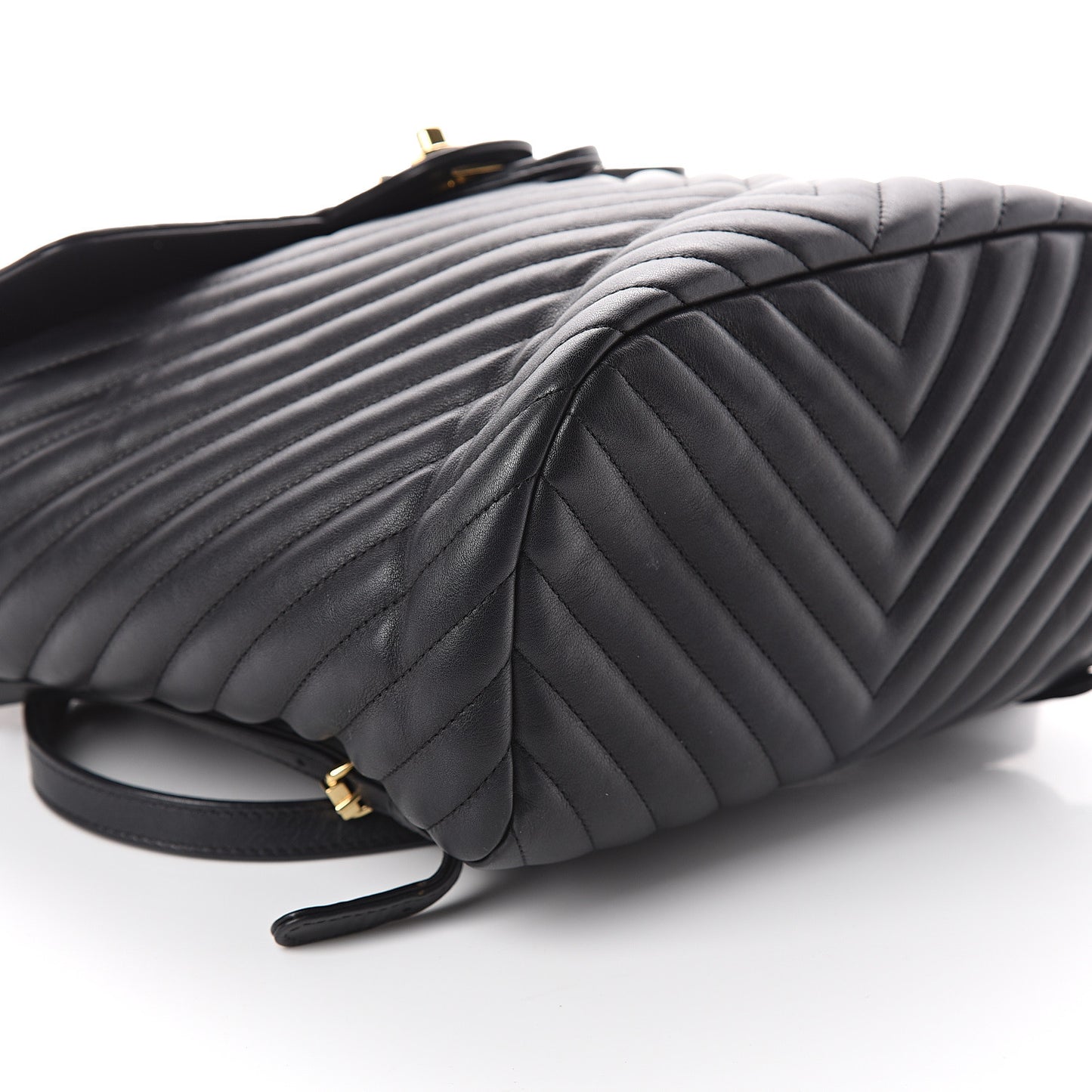 Calfskin Chevron Quilted Large Urban Spirit Backpack Black