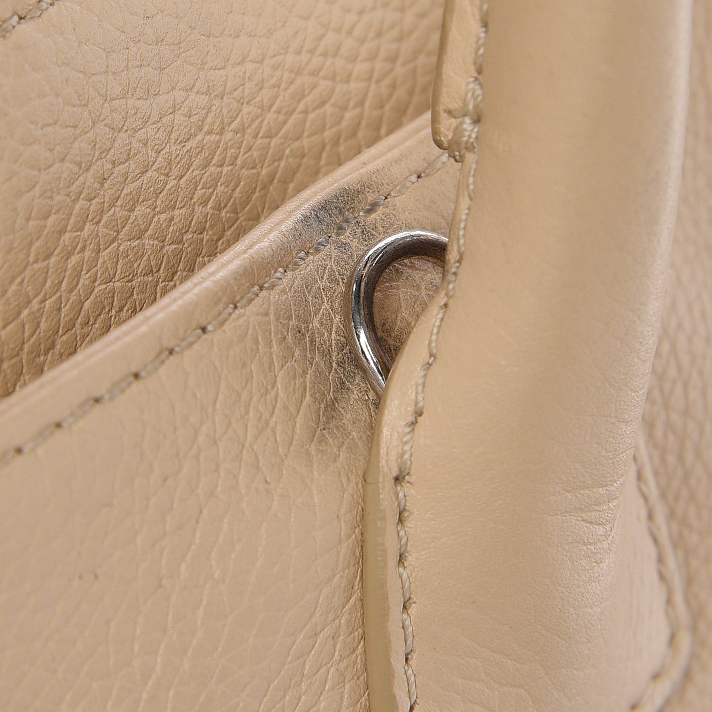 Calfskin Cerf Executive Shopper Tote Light Beige