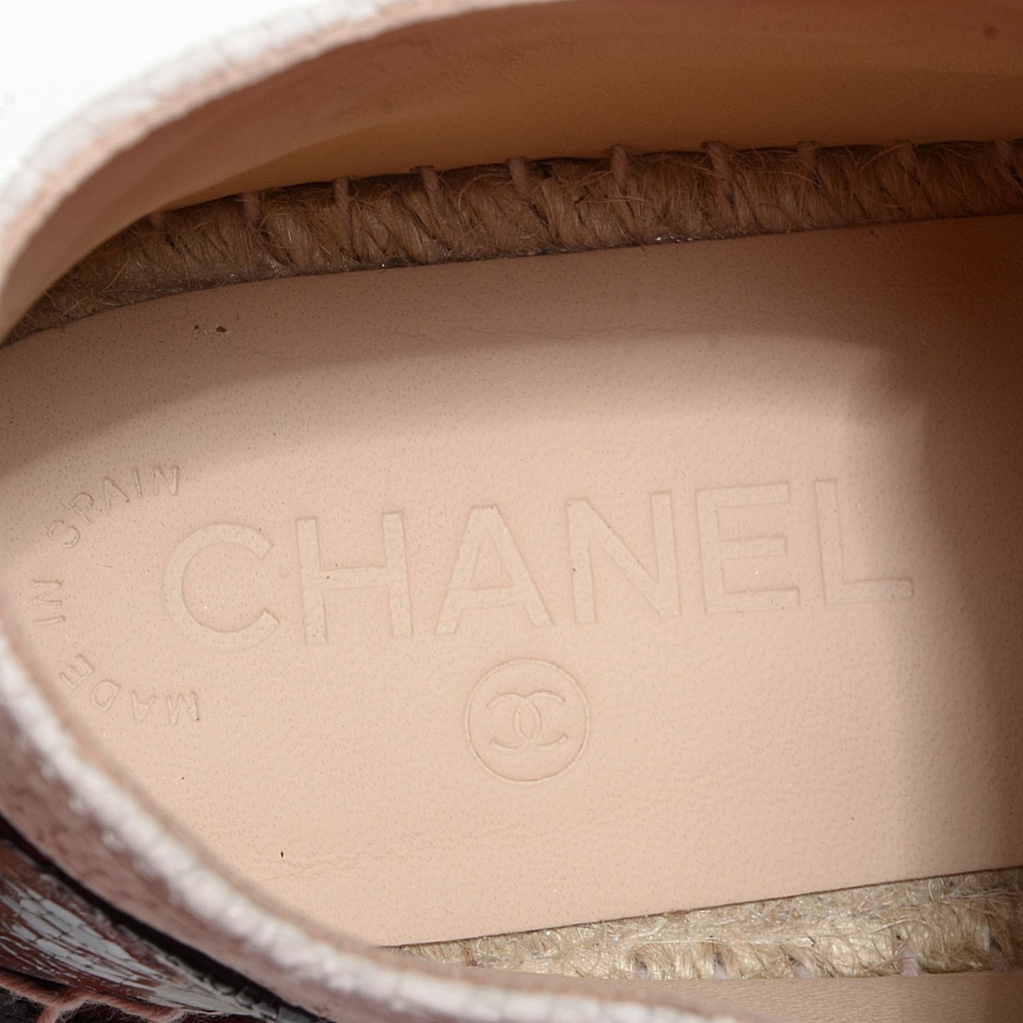 Crackled Calfskin High Top Espadrilles 41 Beige Black