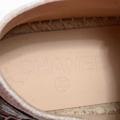 Chanel Crackled Calfskin High Top Espadrilles 41 Beige Black 12 of 20