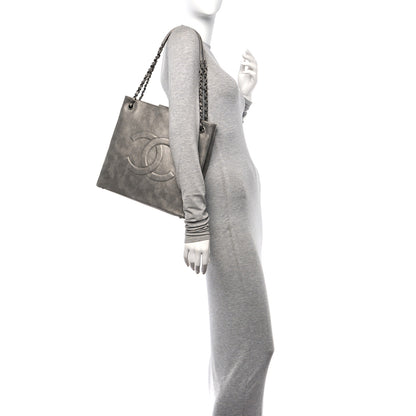 Chanel Iridescent Calfskin CC North South Large Shopping Tote Silver 2 of 10