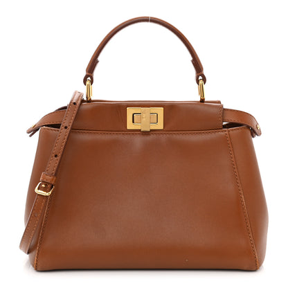 Fendi Nappa Mini Peekaboo Iconic Satchel Corteccia 1 of 11