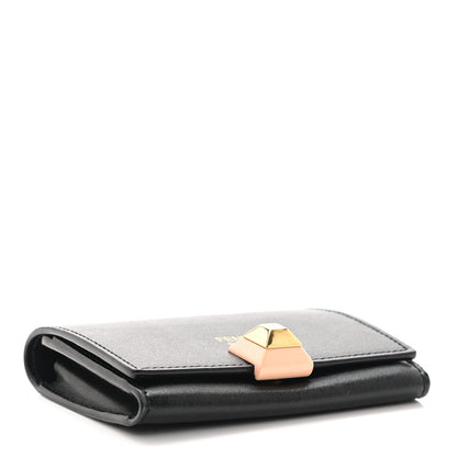 Fendi Vitello Liberty Studded Fold Over Card Holder Black 4 of 10