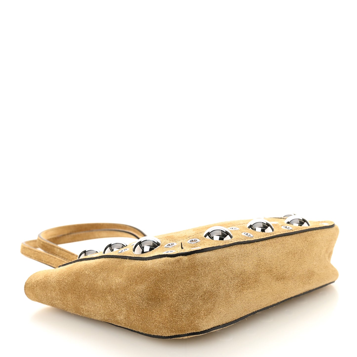 Suede Studded Mini Nellcote Shopping Tote Havana Beige
