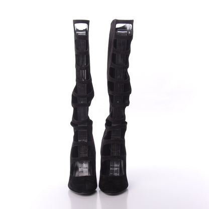 Saint Laurent Suede Cut Out Joplin Over The Knee Boots 39.5 Black 2 of 9