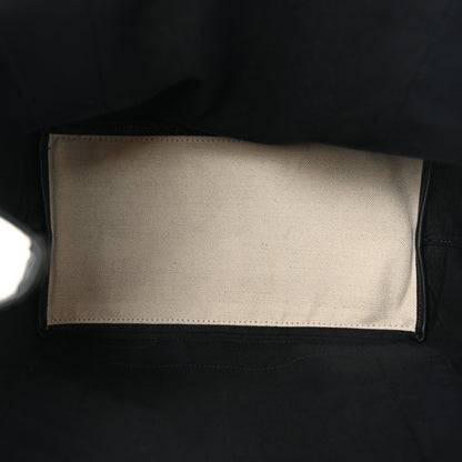 Balenciaga Cotton Canvas Satin Calfskin S Navy Cabas Natural Black 6 of 12