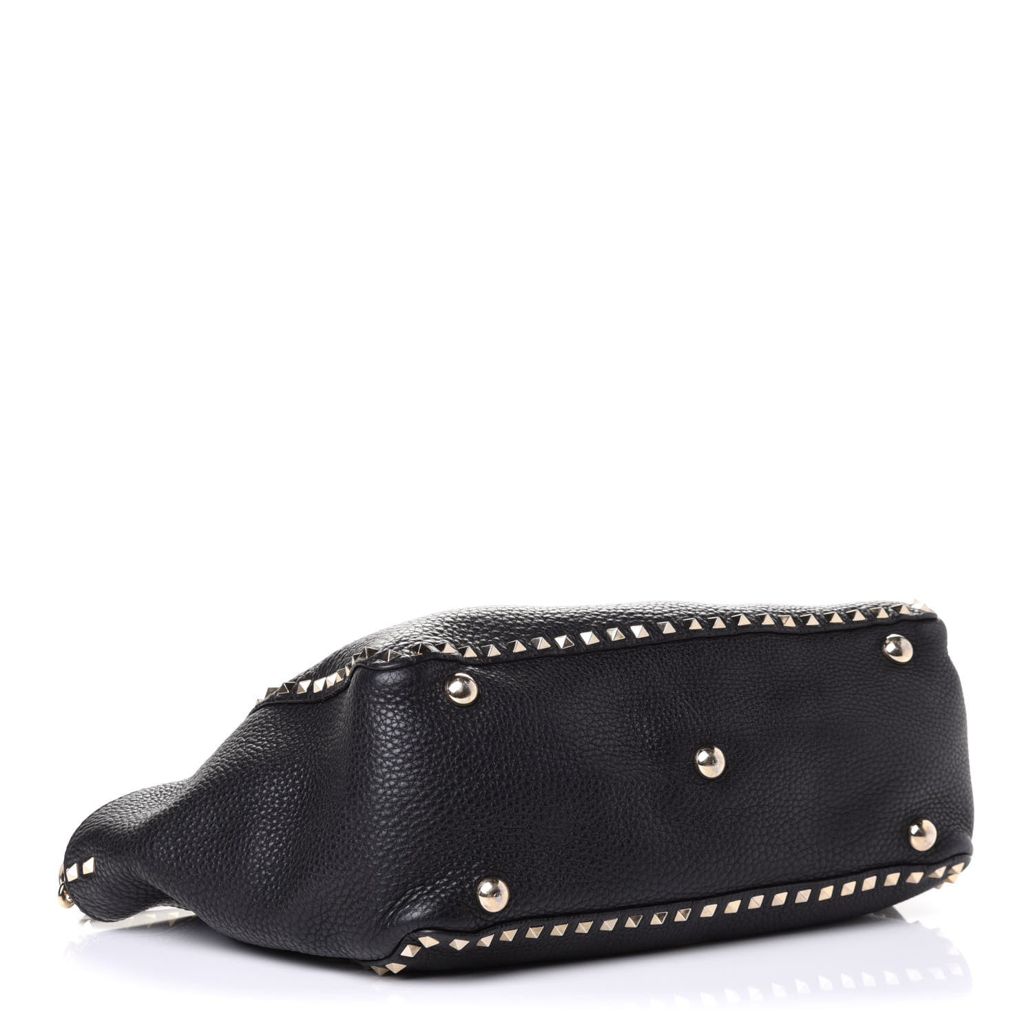 Valentino Garavani Pebbled Calfskin Medium Rockstud Tote Black 9 of 20