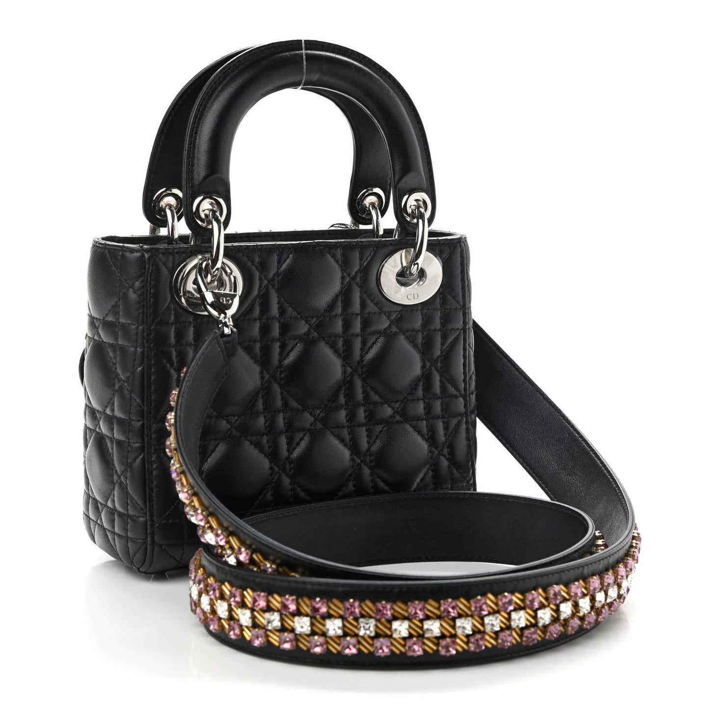 Lambskin Cannage Mini Lady Dior Black