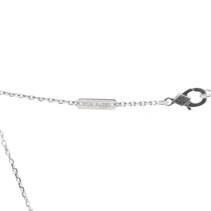 Van Cleef & Arpels 18K White Gold Diamond Vintage Alhambra Pendant Necklace 5 of 6