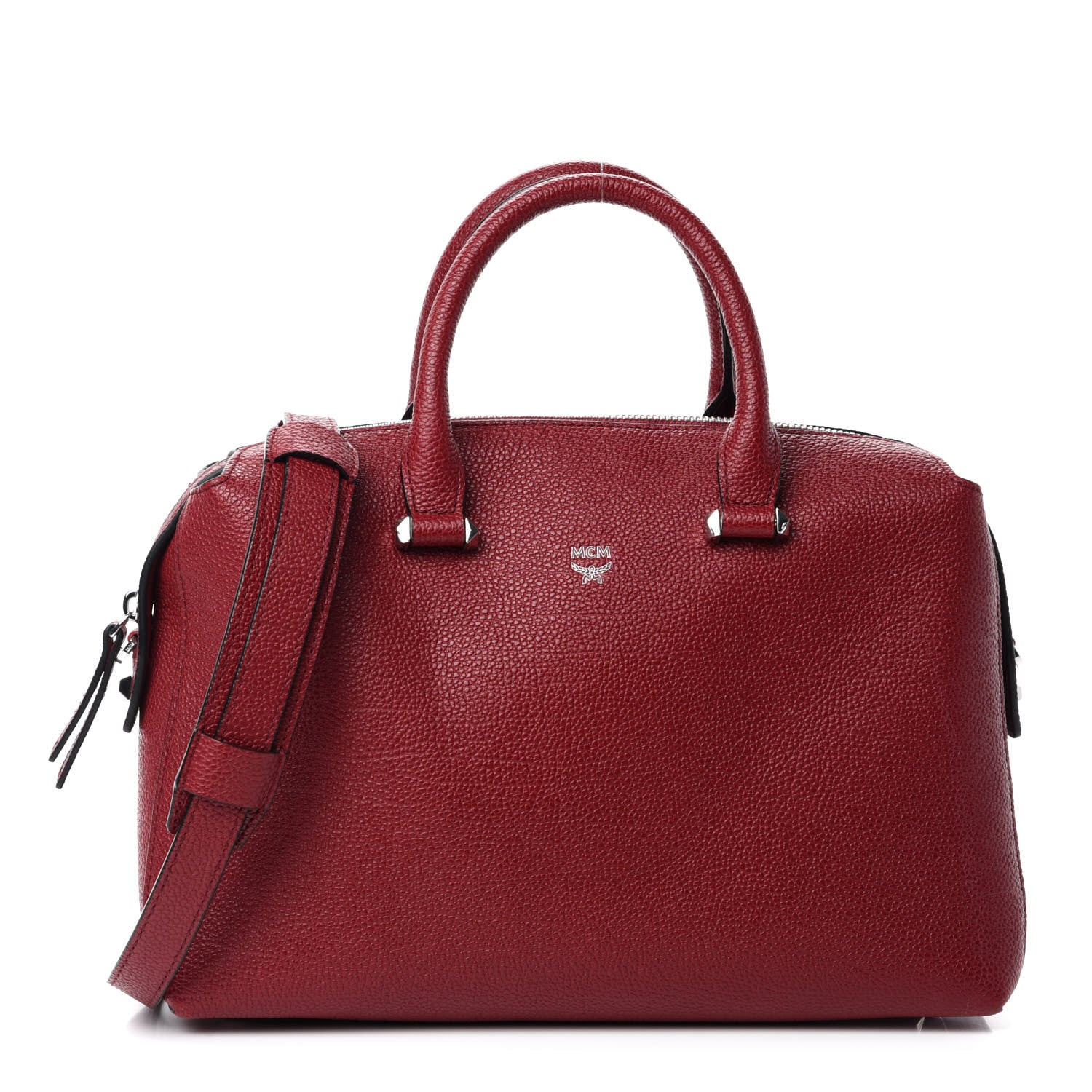 MCM Grained Calfskin Medium Ella Boston Sash Burgundy 1 of 11