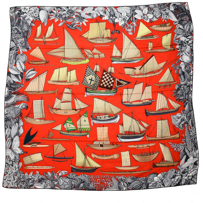 Hermes Cashmere Silk Tous Les Bateaux du Monde Shawl 140 1 of 9