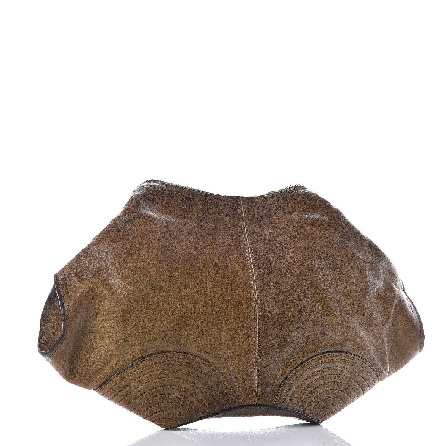Alexander McQueen Calfskin De Manta Clutch Brown 3 of 13