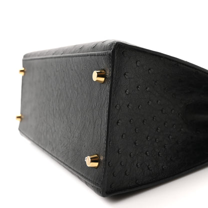 Hermes Ostrich Kelly Sellier 28 Black 10 of 10