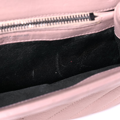 Saint Laurent Sheepskin Matelasse Chevron Monogram Medium College Bag Rose Poudre 12 of 19