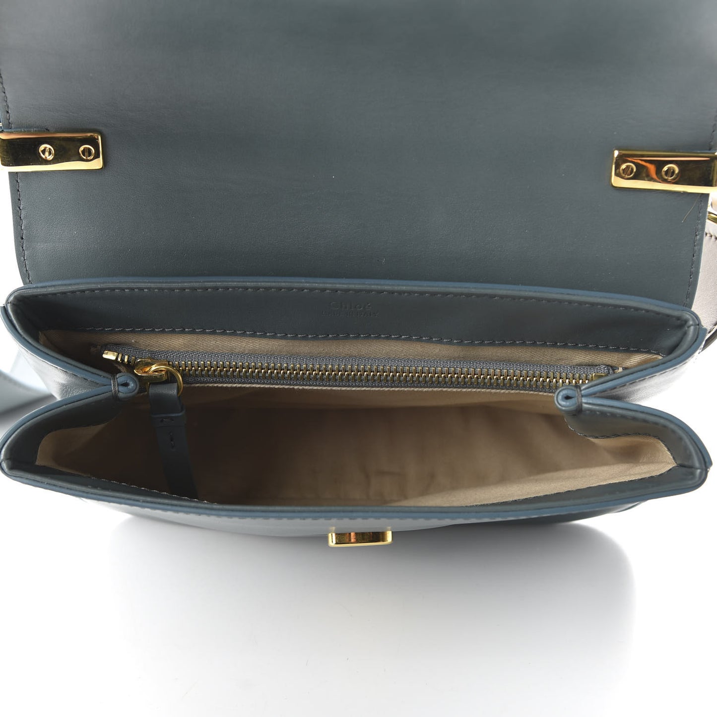 Calfskin Small C Double Carry Cloudy Blue