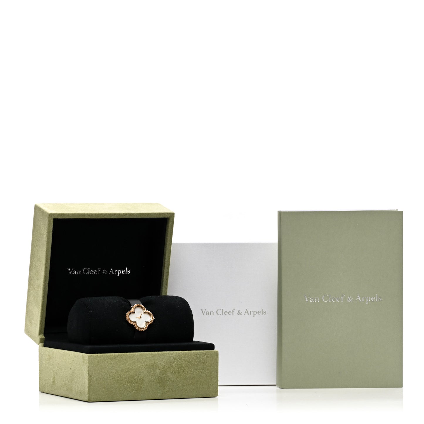 18K Yellow Gold Satin Mother of Pearl 26mm Alhambra Quartz Watch