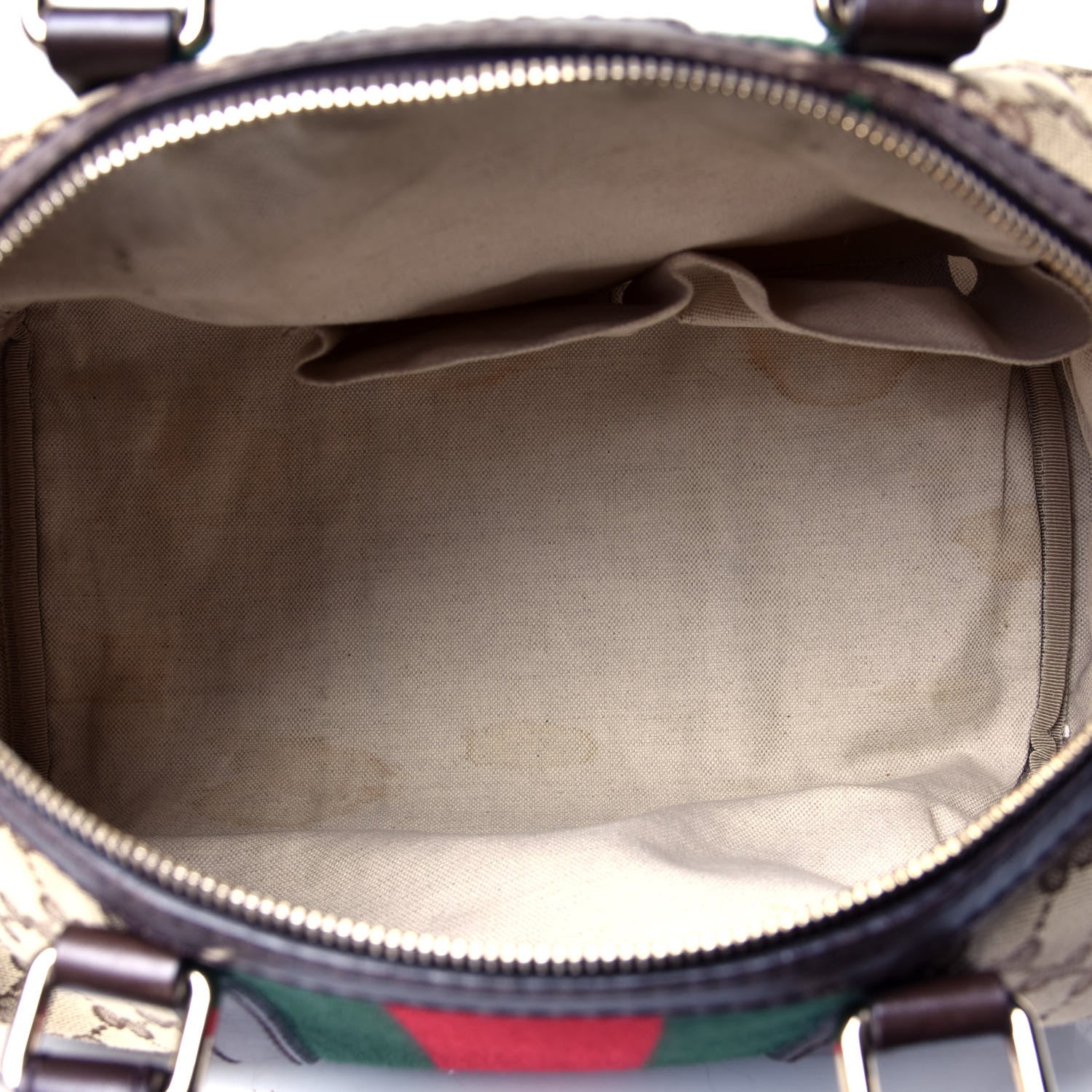 Gucci Monogram Vintage Web Medium Boston Dark Brown 4 of 4