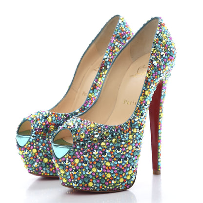 Christian Louboutin Crystal Suede Burma Daffodile Strass 160 Pumps 38 Multicolor 3 of 10