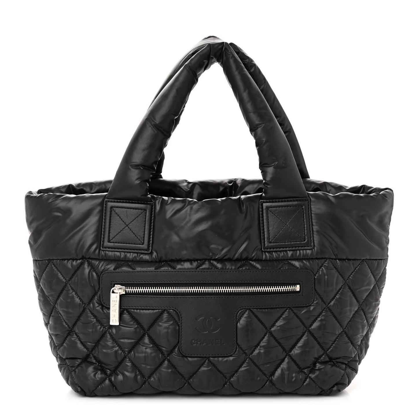 Nylon Quilted Small Coco Cocoon Tote Black
