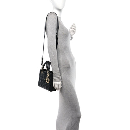 Christian Dior Lambskin Cannage Small My ABCDior Lady Dior Black 2 of 10