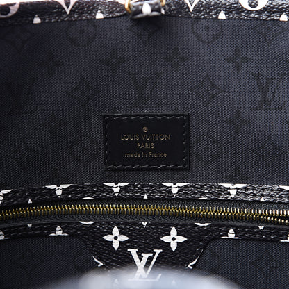 Louis Vuitton Monogram Giant Crafty Neverfull MM Creme Rouge Black 5 of 10