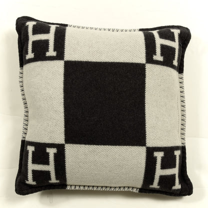 Hermes Wool Cashmere Avalon Pillow PM Ecru Gris Fonce 2 of 4