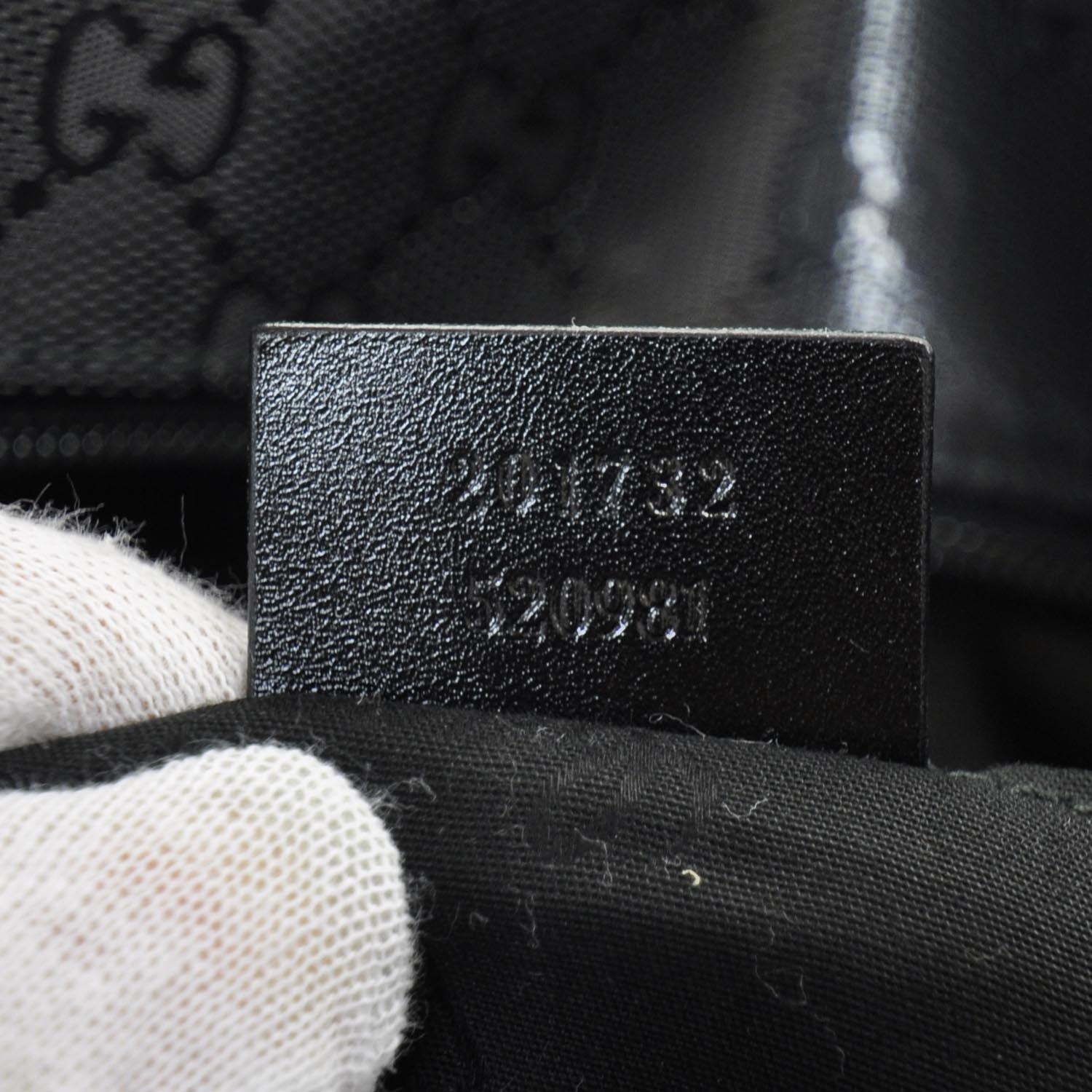 Gucci Imprime Monogram Medium Double Buckle Flap Messenger Bag Black 8 of 9