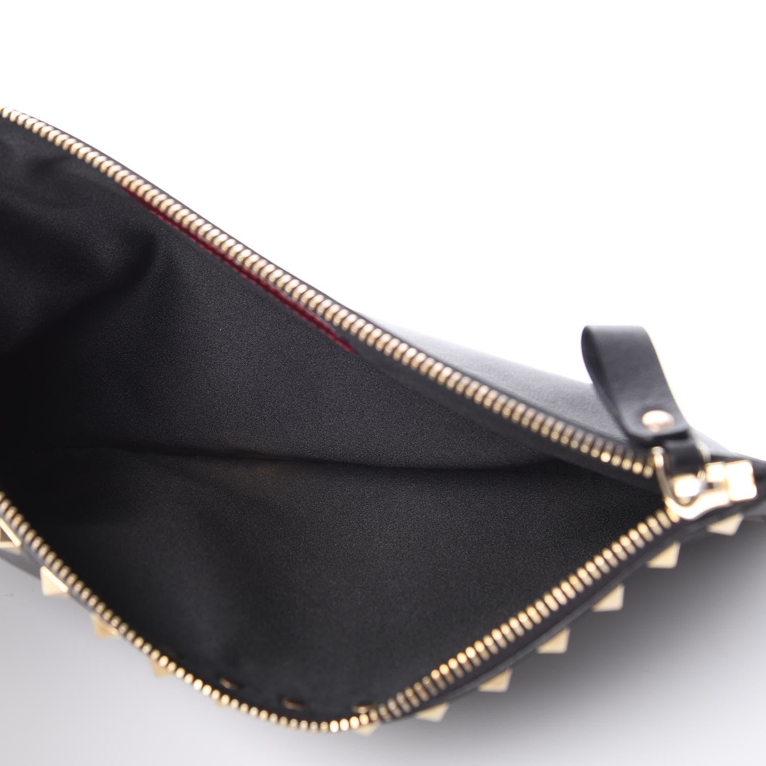 Valentino Garavani Vitello Large Rockstud Zip Pouch Black 5 of 8